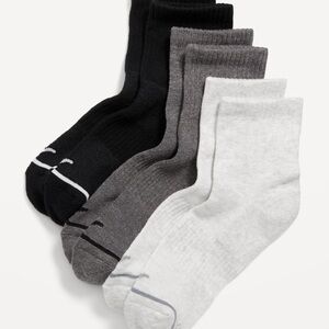 NWT Old navy 3-Pack Athletic Quarter Crew Women Socks L/XL Black/Gray/white